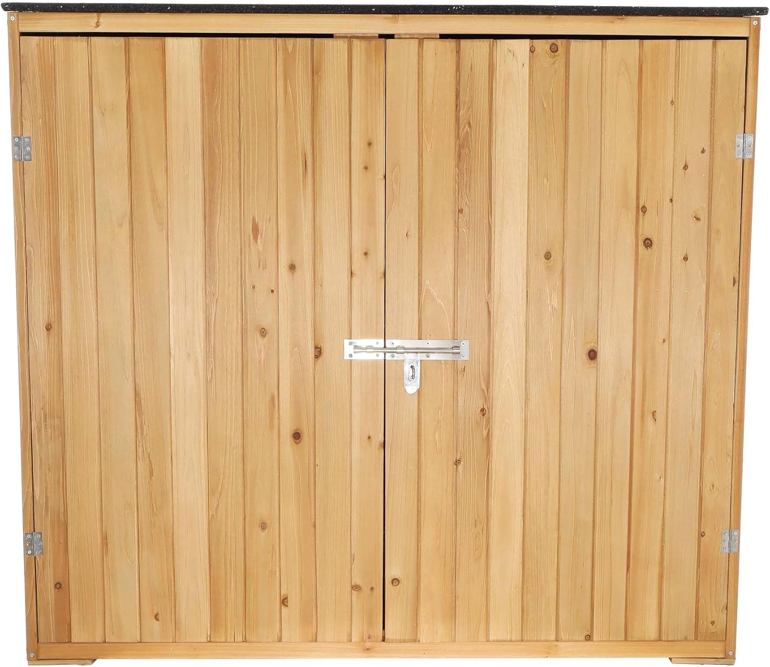 Wiltec Abri de Jardin – 1360 x 580 x 1270 mm – en Bois Verni – avec Toit revêtu par PVC et 2 Portes – Cabane Remise pour Rangement Outils pour Jardin, Terrasse & Balcon