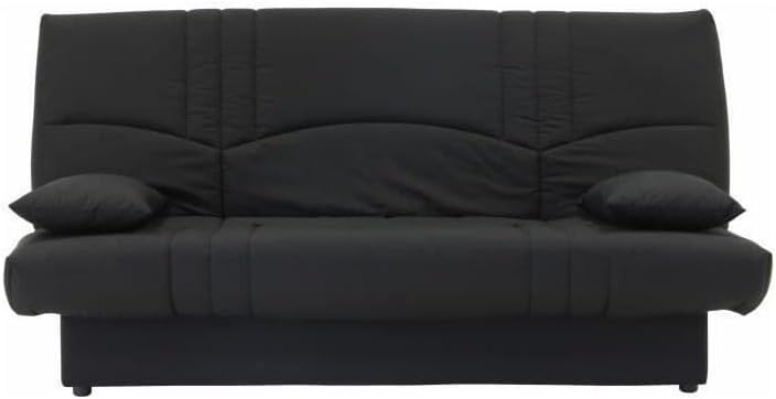 Générique Dream Banquette clic clac 3 Places - Tissu 100% Coton - Noir - Contemporain - L 190 x P 92 cm