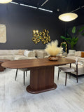 Table effet noyer extensible 160-200cm