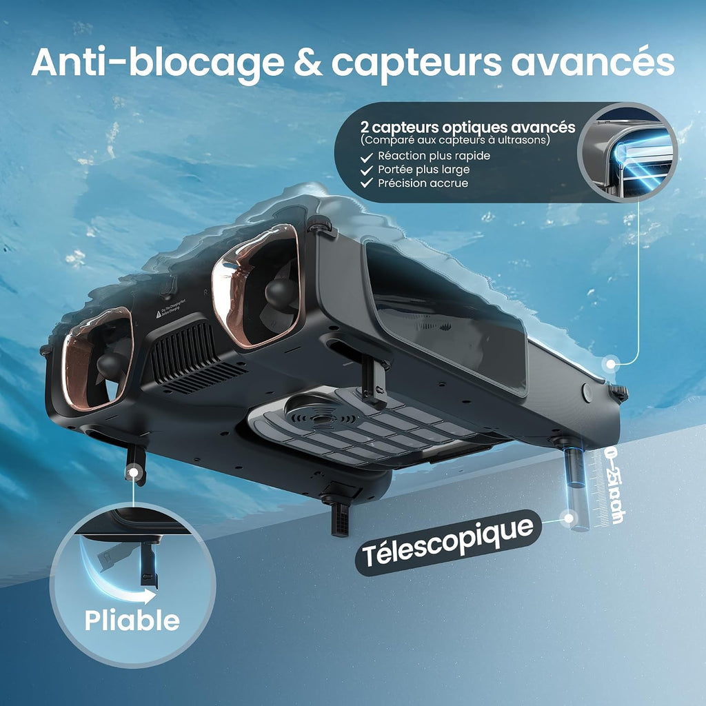 AIPER EcoSurfer S2 Robot Skimmer de Piscine Solaire, Robot Piscine sans Fil avec Application, Nettoyage de Surface 24/7, Charge Solaire & Secteur, Détection Intelligente d'obstacles, Filtre 150 µm
