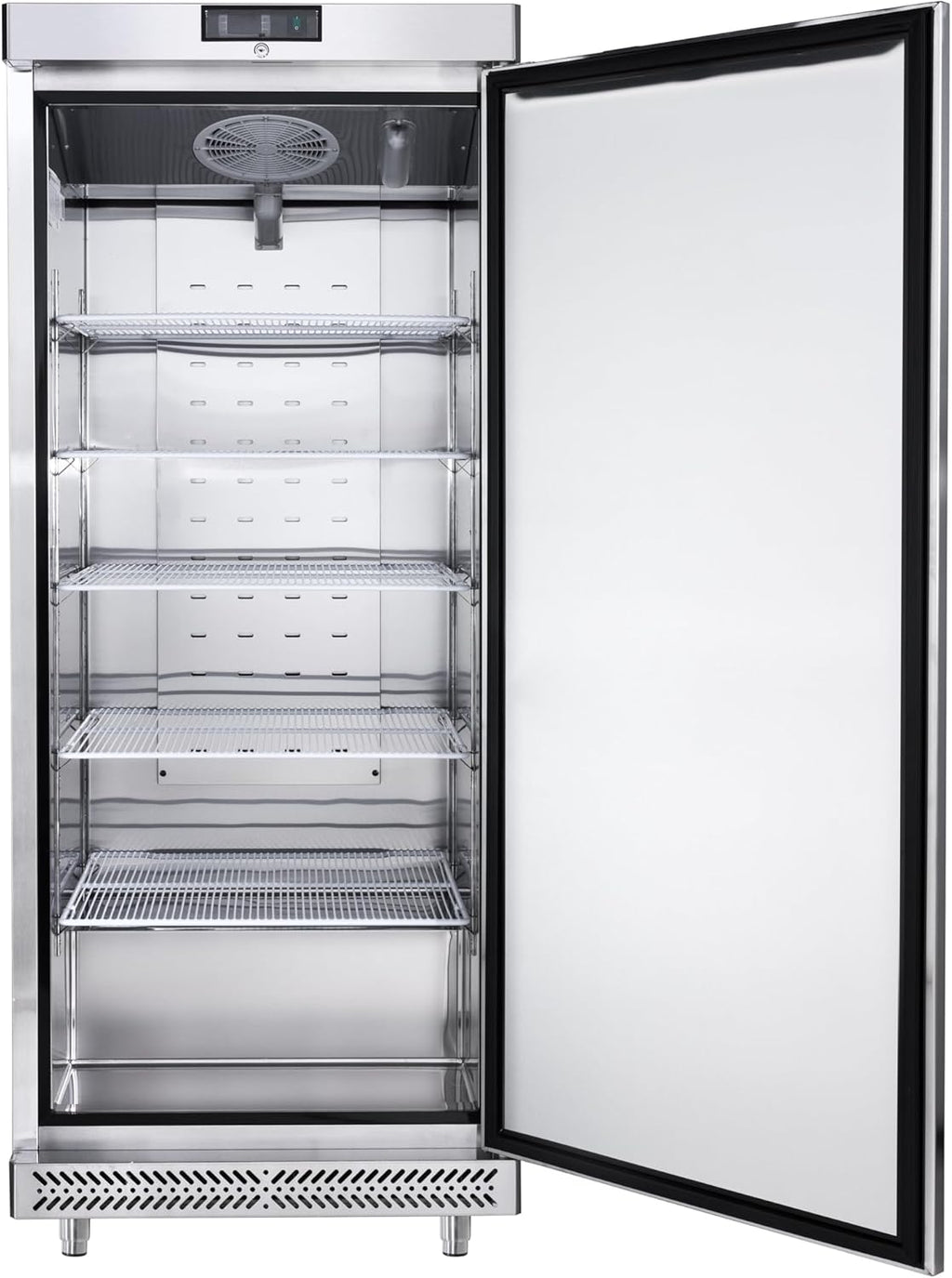 METRO Professional Réfrigérateur pro GRE6600S, Inox, 77.5x72x188.5cm, 380L, Réfrigération par air, 300W, avec serrure, 5 clayettes réglables, argenté