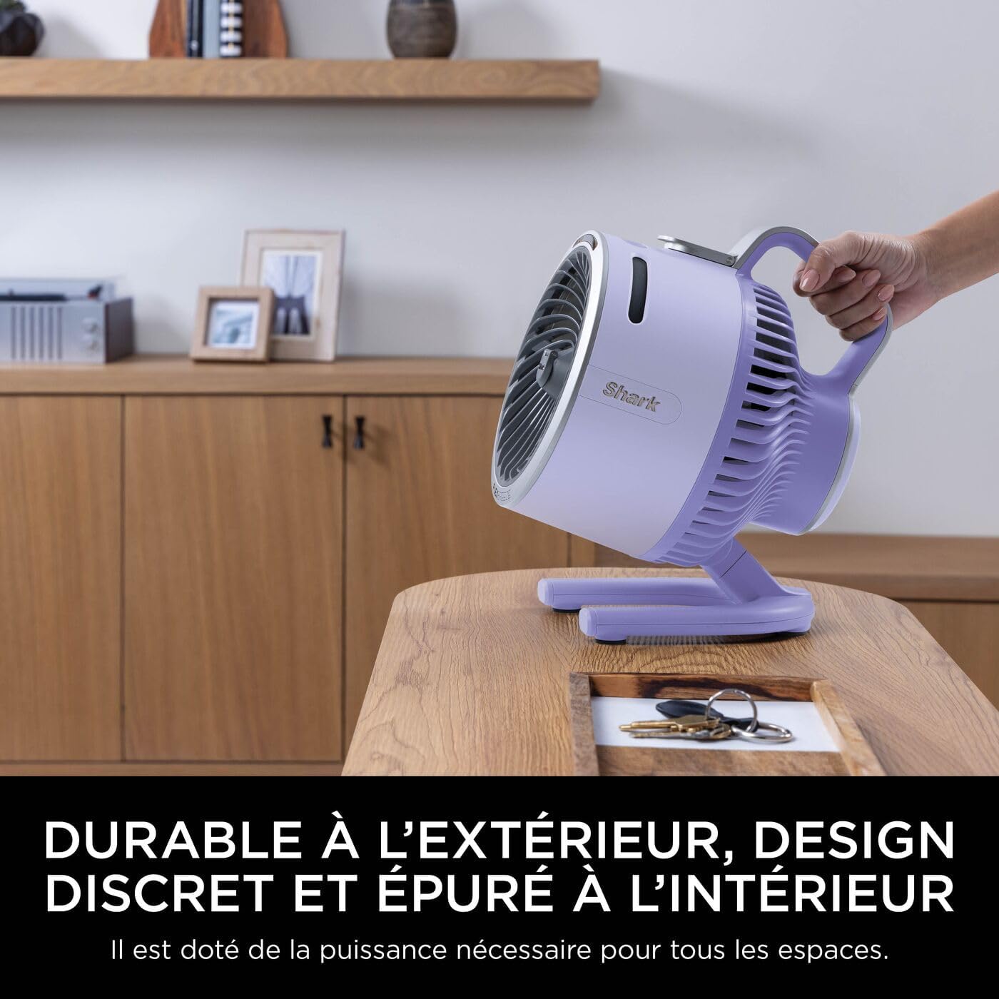 Shark FlexBreeze HydroGo, ventilateur brumisateur portable, rafraîchisseur d'air silencieux intérieur/extérieur, discret et durable, avec/sans fil, léger, 5 réglages de vitesse, Lila FA050EULV