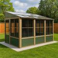 Pavillon de jardin en verre trempé et aluminium,300x200x250-200 cm
