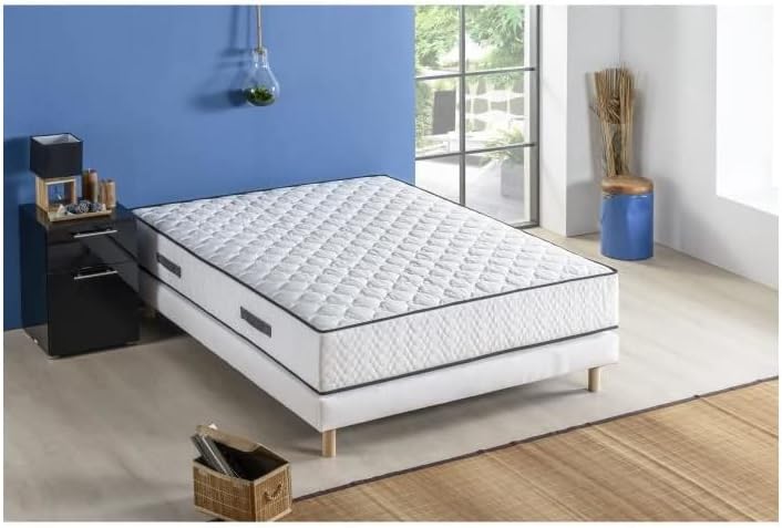 Ensemble Matelas + sommier 140 x 190 - Ressorts - 24 cm - 5 Zones - Equilibré - DETENTE