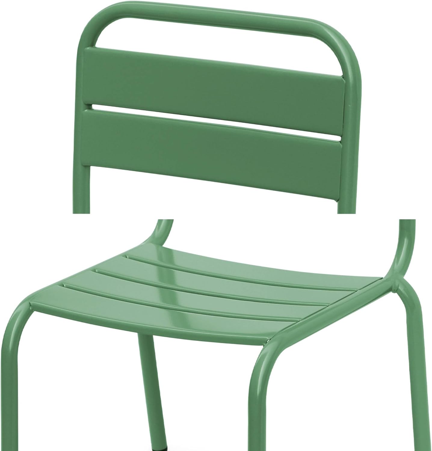 sweeek - Table de Jardin Enfant métal + 2 assises Vert de Gris Anna. 48x48cm