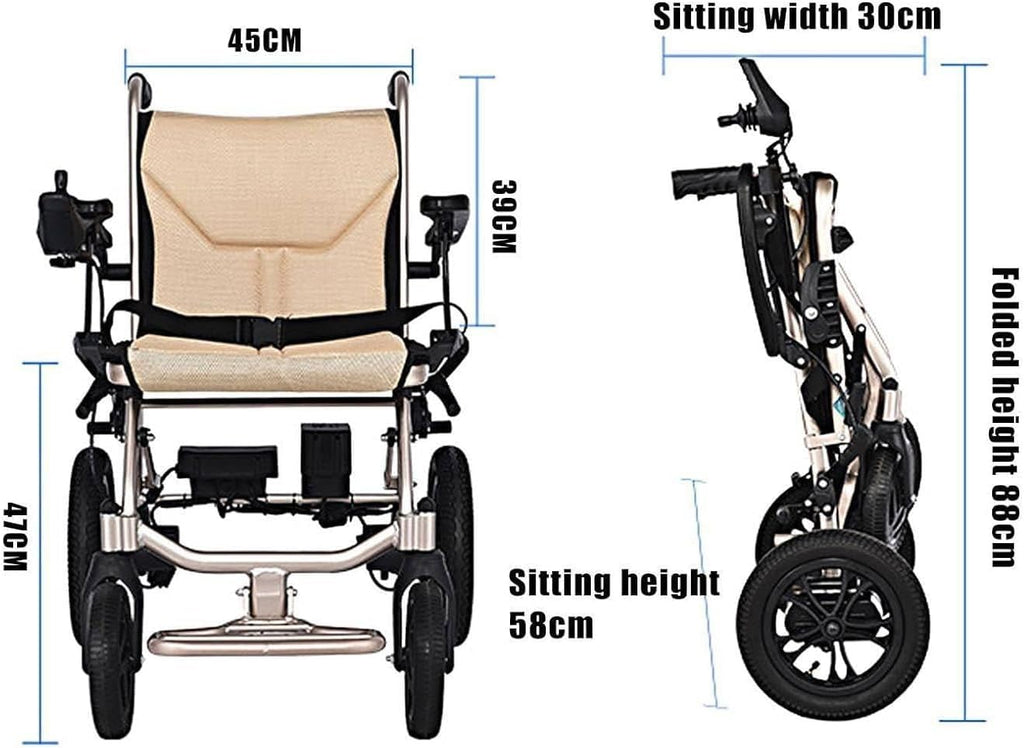 Fauteuil Roulant Electrique Pliable Ultra Leger, Fauteuil Roulant Autopropulsé À Double Fonction Compact Mobility Aid Wheelchairs pour Personnes Âgées Handicapées Mobility Vehicles
