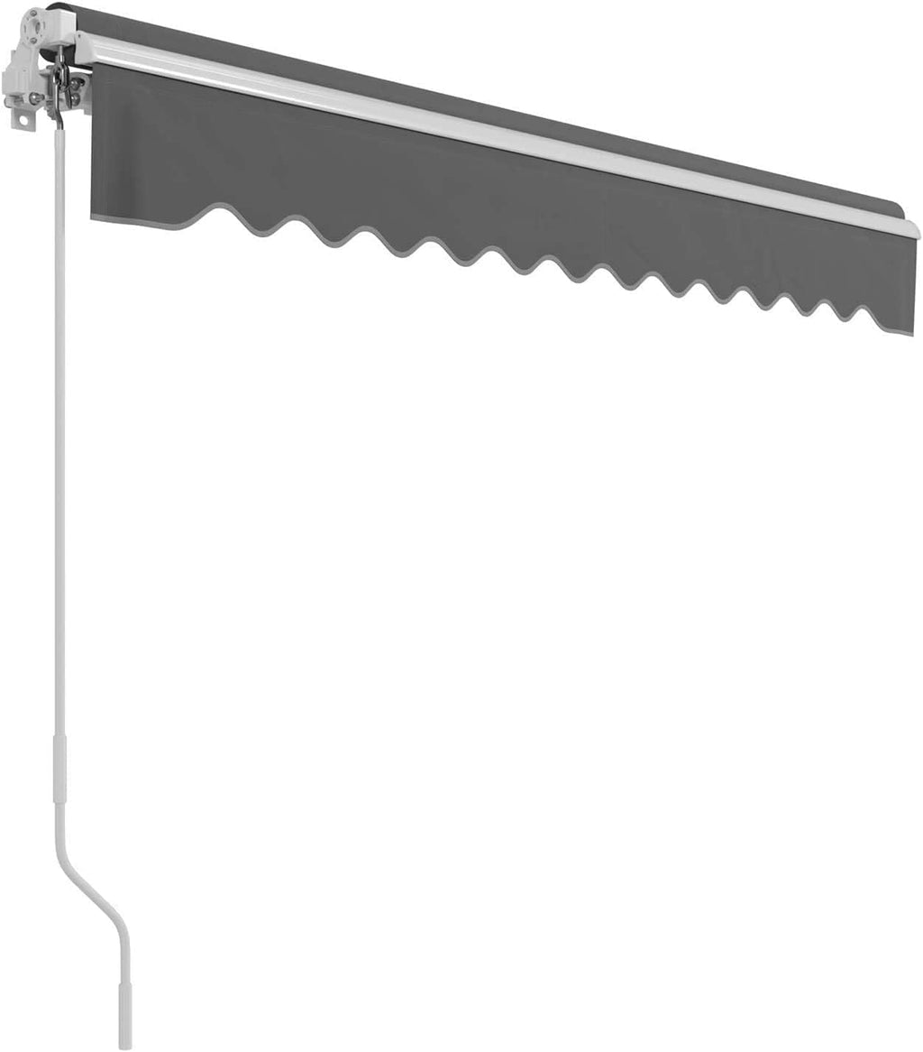 Store Banne Manuel, 250 x 200 cm, Auvent Rétractable à Bras Repliable, Store Articulé, avec Support Mural, Manivelle, Imperméable, Aluminium/Polyester, pour Balcon, Resto, Café, Anthracite
