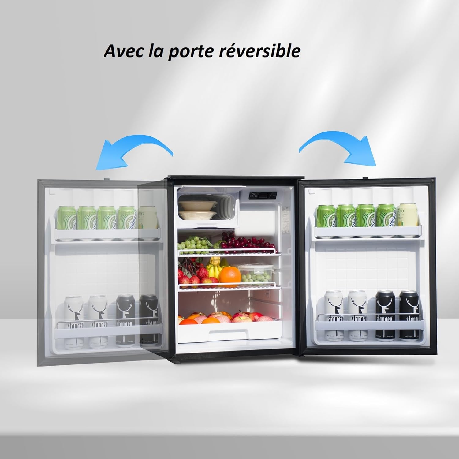 Techomey Frigo Compression 12V, 85L de Voiture, Congélateur 12V/24V, Frigo à Compresseur, pour Voiture, Camion, Camping car, Caravane, Fourgon, Van Aménagé, Noir