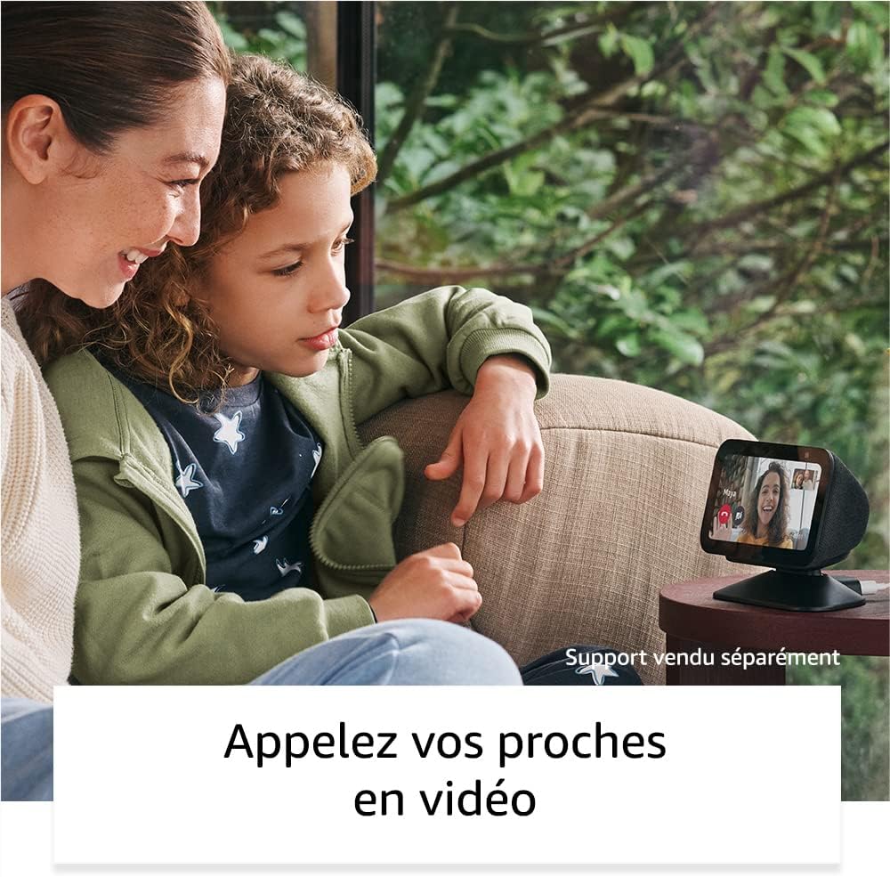 Echo Show 5 (Nouvelle génération) | Écran tactile connecté compact avec Alexa pour le contrôle de votre maison connectée et bien plus | Anthracite