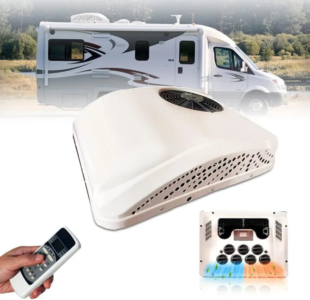 Climatiseur de Toit 12V/24V pour Camping-Car avec Fonction Refroidissement et Chauffage
