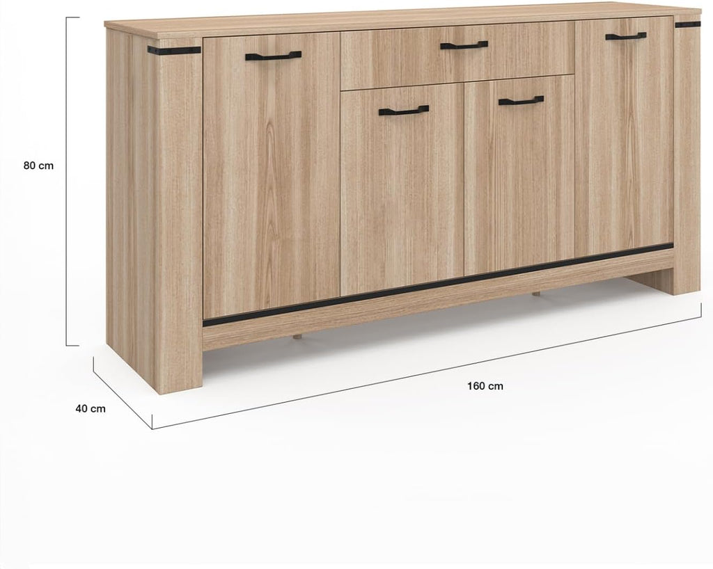 IDMarket - Buffet 160 m Idaho 4 Portes avec tiroir Design Contemporain