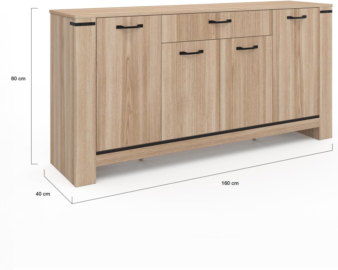 IDMarket - Buffet 160 m Idaho 4 Portes avec tiroir Design Contemporain