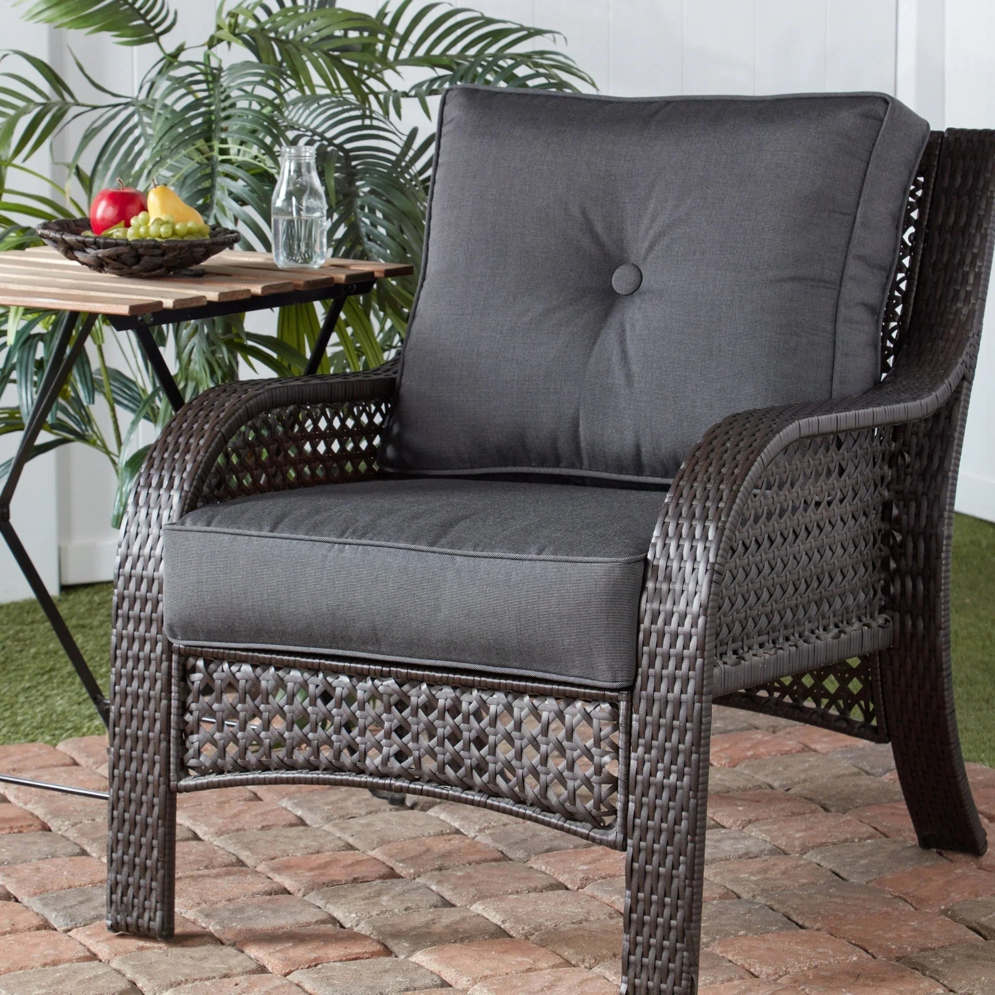 Ensemble de deux coussins d'extérieur haut de gamme Sunbrella pour assise profonde