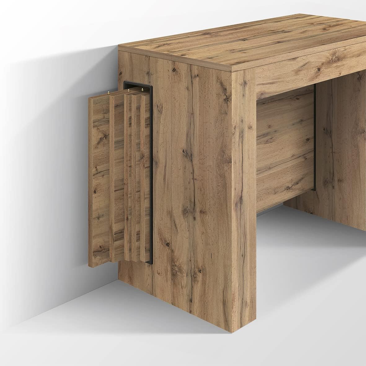 PAZZO DESIGN, Table Console Extensible avec Porte Rallonges Elvire, Chêne Rustique, Jusqu'à 12 Places, Table Console Cuisine, Made in Italy, De 45 à 300 cm - id_1931