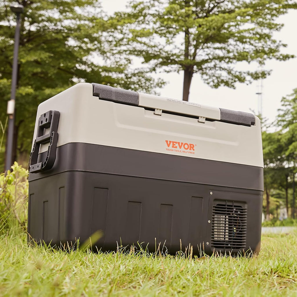 VEVOR Glacière Électrique Portable de 35 L Réfrigérateur de Voiture Portable 12/24 V CC 100-240 V CA Frigo Voiture Double Zone 0,6 kW.h -20 °C à 10 °C Réglable Congélateur pour Camion Bateau Camping