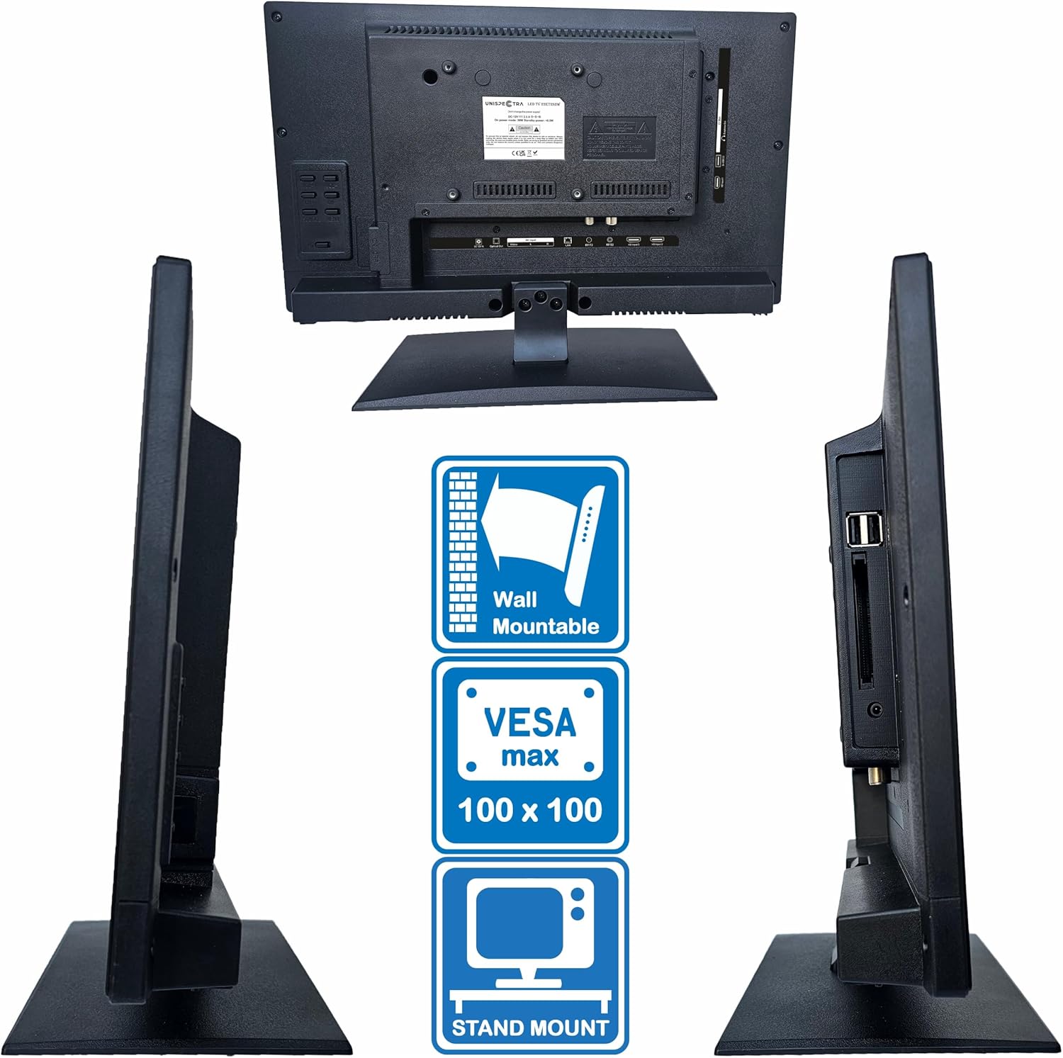 Unispectra WebOS Smart TV 22" 12 V ELED Full HD 240 V TV Freeview & SAT Tuner 3 x HDMI, 2 x USB, Magic Remote. Téléviseurs pour camping-cars, caravanes, camions et camionnettes