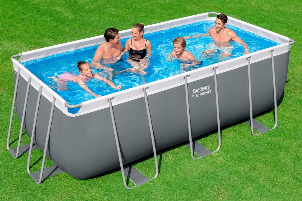 Bestway Steel Pro Max Kit Piscine Hors Sol - 412 cm x 201 cm x 122 cm - Gris foncé