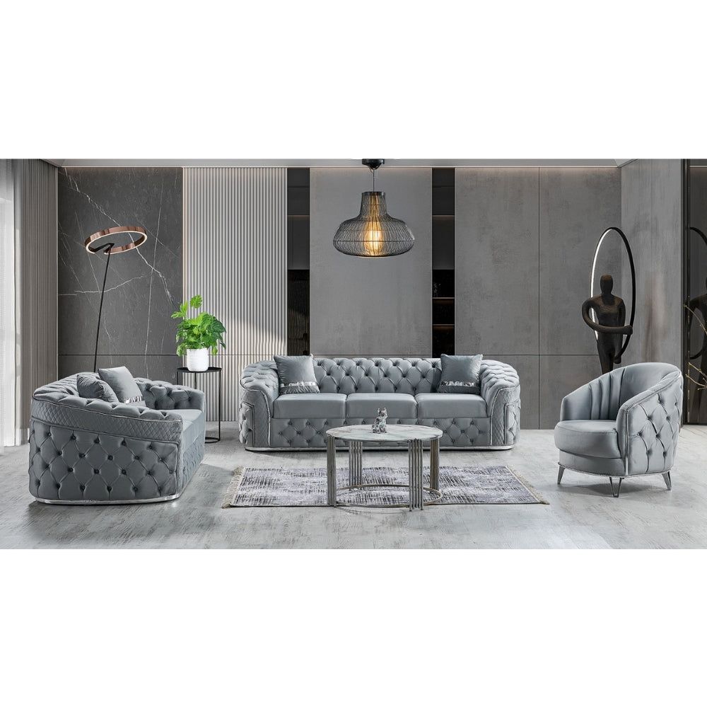 Canapé Conforta - Velours et Structure Bois pour Grand Salon