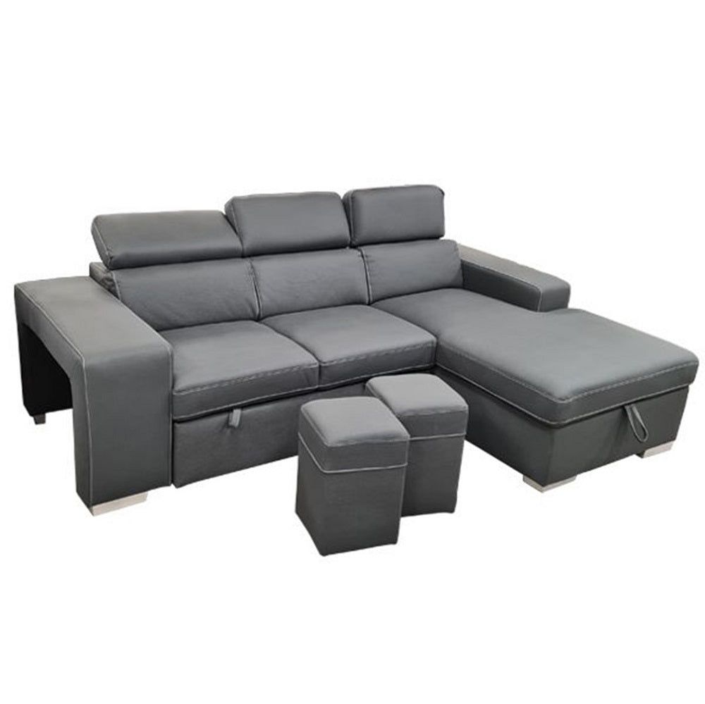 Canapé d'Angle Convertible Roma - Velours et Structure Bois