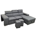 Canapé d'Angle Convertible Roma - Velours et Structure Bois