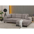 Canapé d'Angle Monza Convertible - Velours et Structure Bois