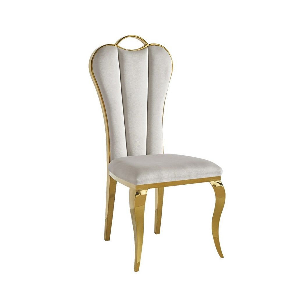 Chaise Xmas - Velours et Métal à Dossier Haut