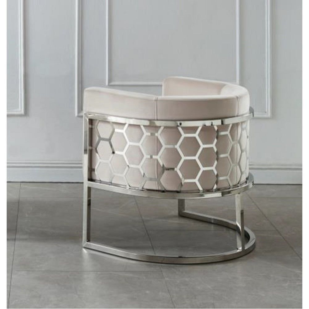 Fauteuil Alvéolé Brek - Velours et Structure Métal