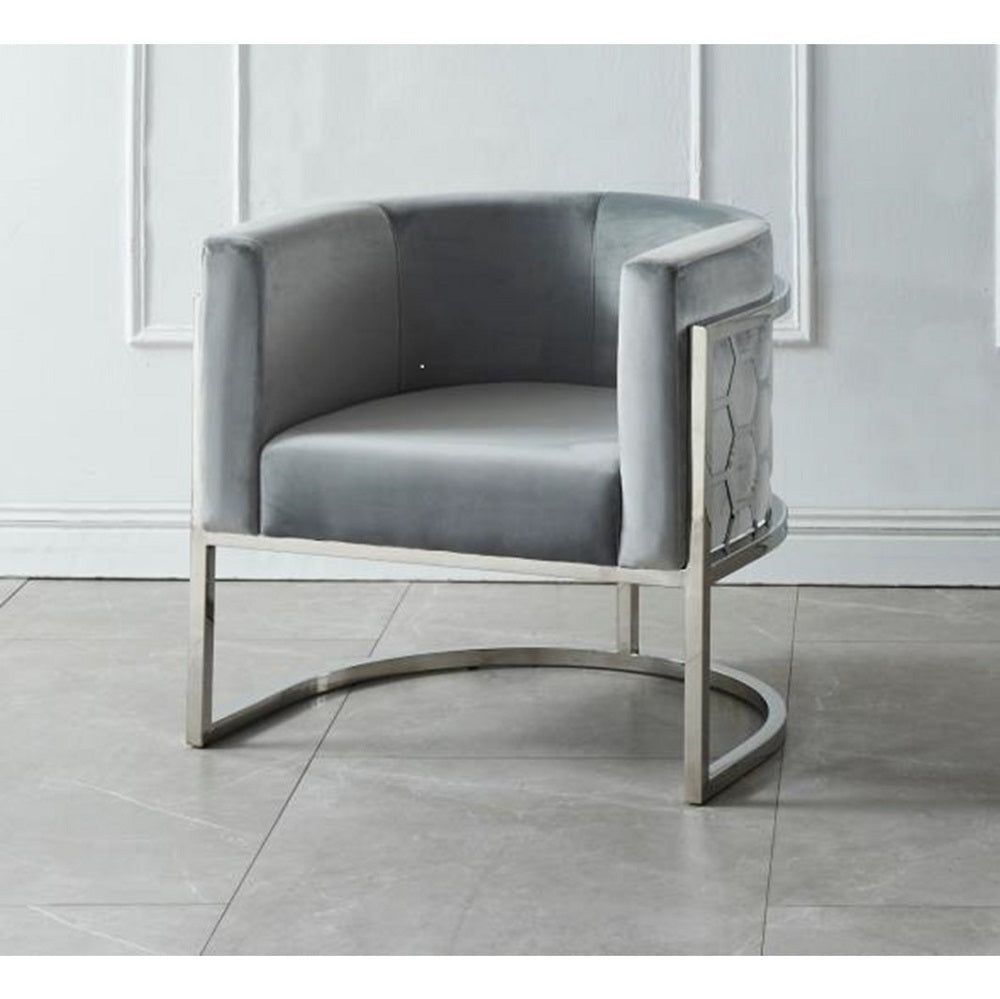 Fauteuil Alvéolé Brek - Velours et Structure Métal