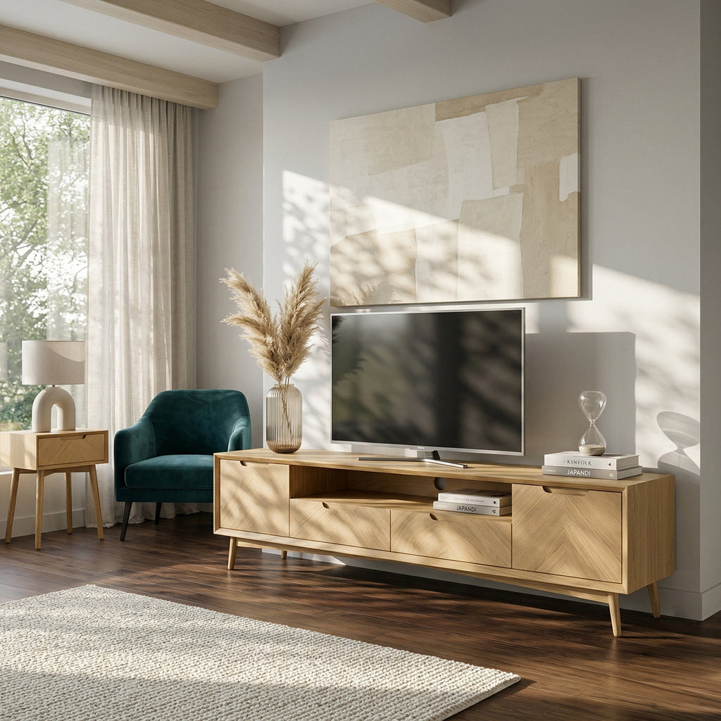 Flintham Oak 210cm Wide TV Unit