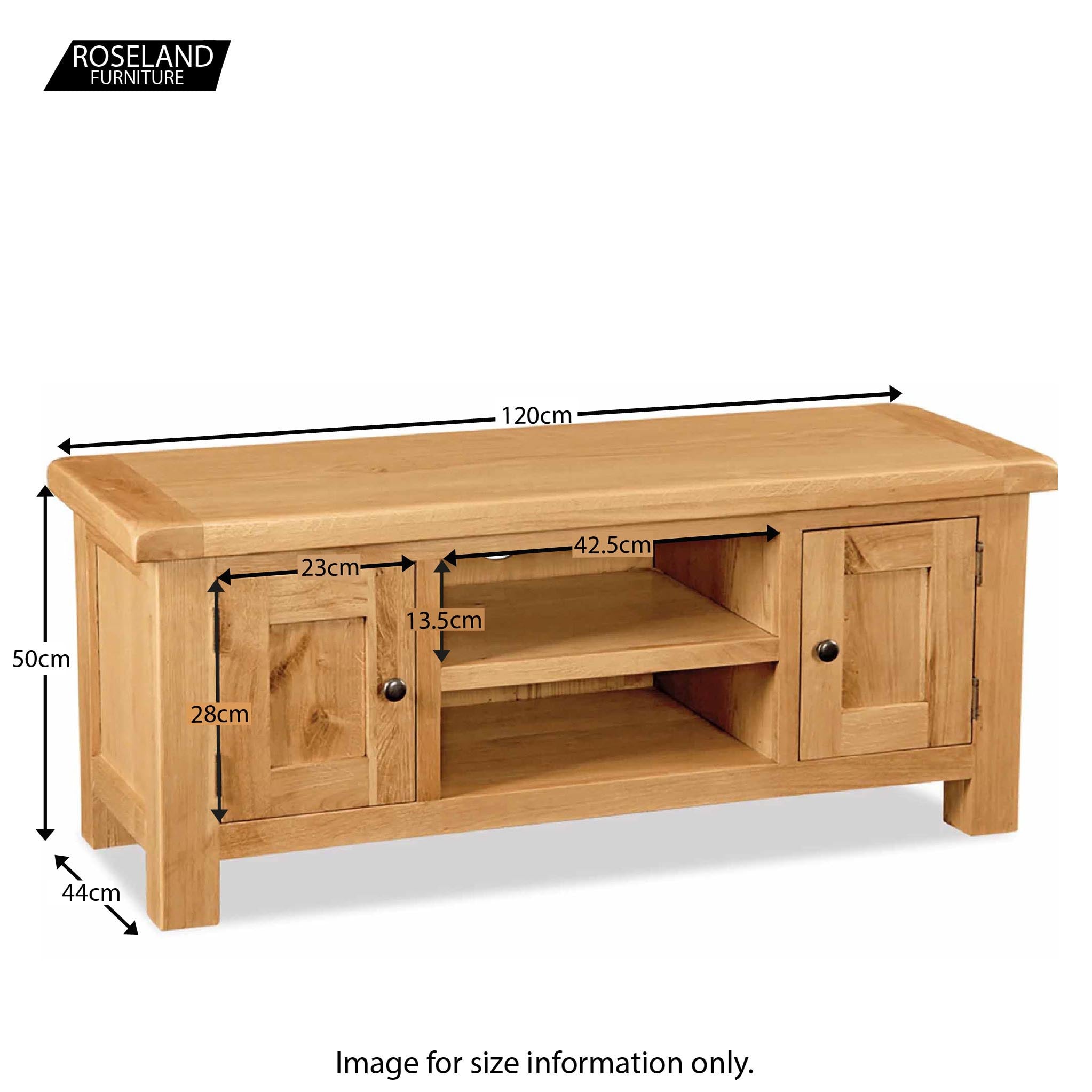 Zelah Oak 120cm TV Stand