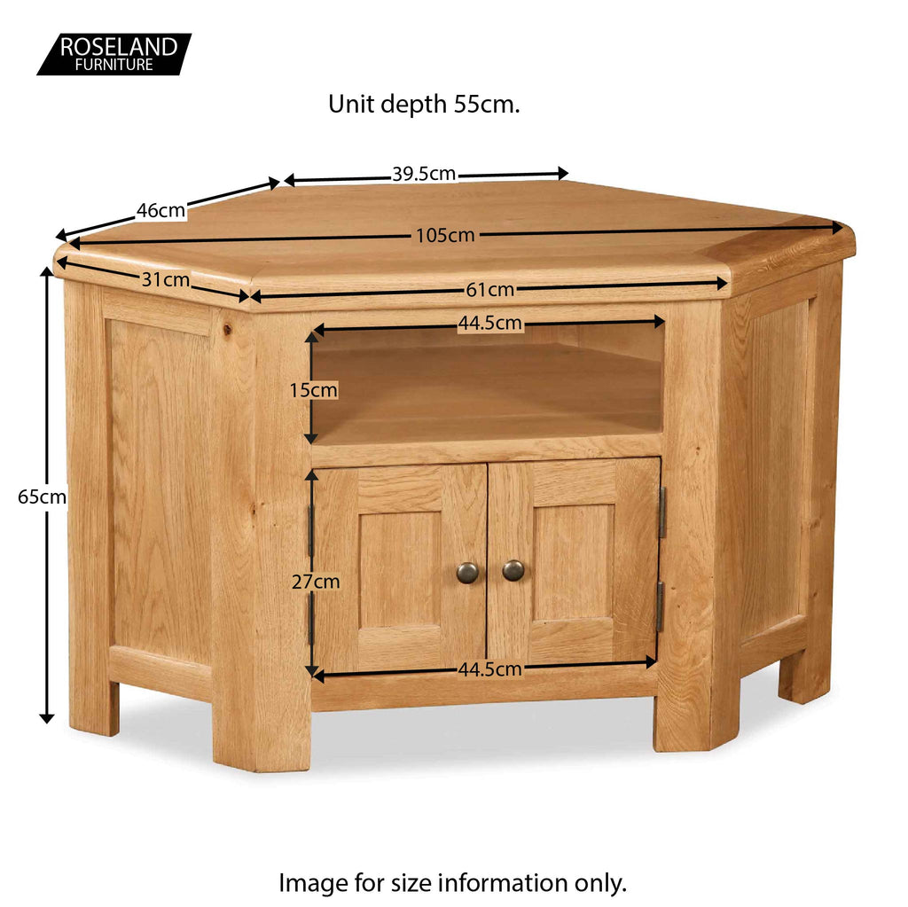 Zelah Oak Corner TV Stand