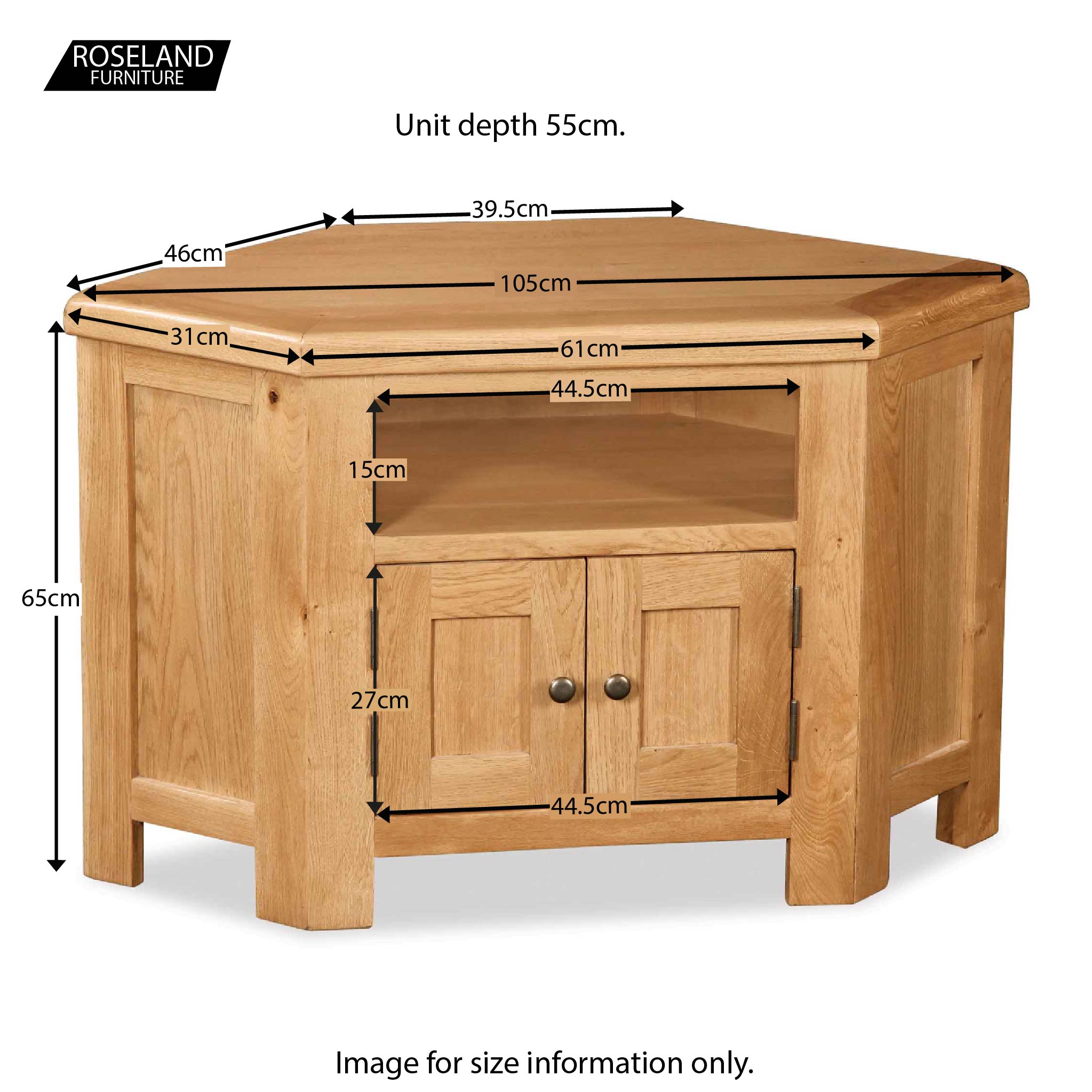 Zelah Oak Corner TV Stand