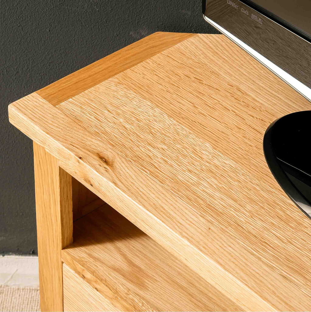 London Oak Corner TV Stand