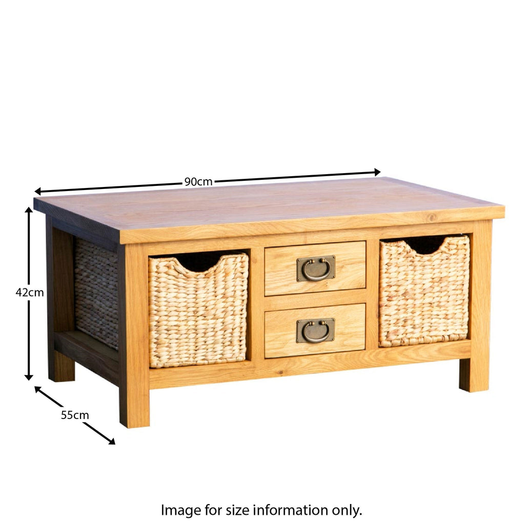 Surrey Oak Coffee Table with Baskets
