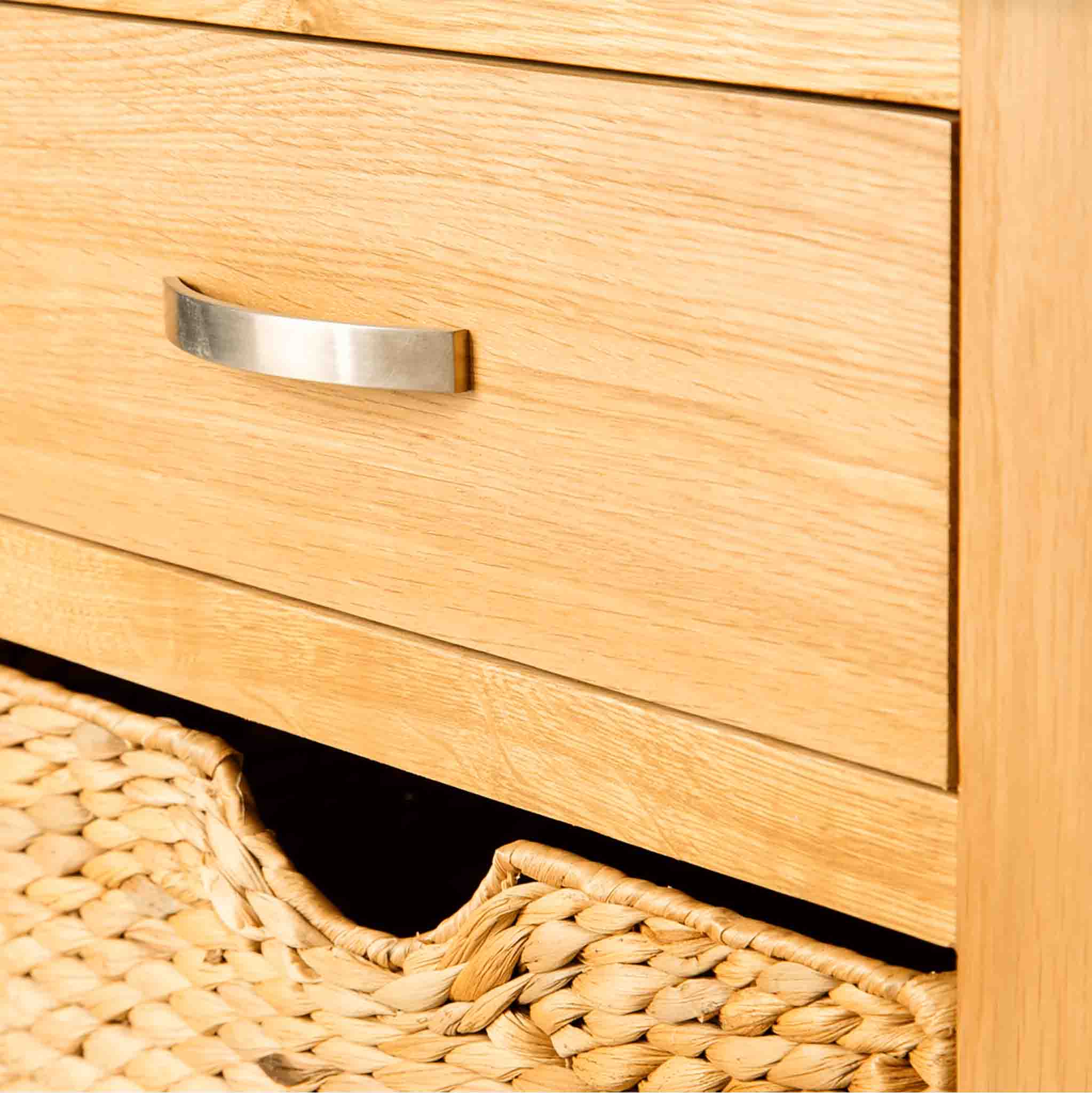 London Oak Telephone Table with Baskets