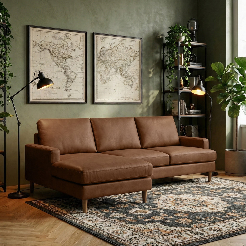 Max Faux Leather Corner Chaise Sofa