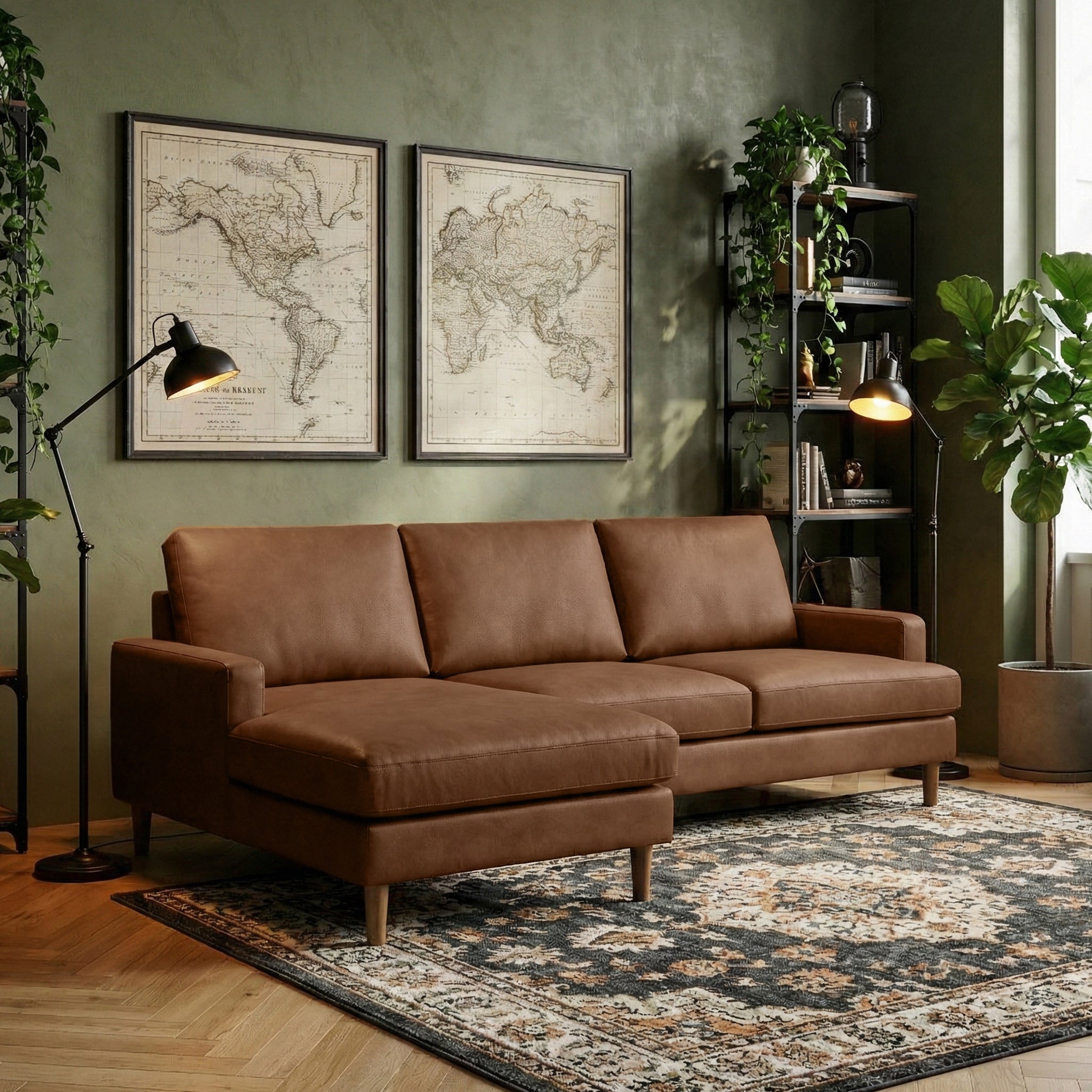 Max Faux Leather Corner Chaise Sofa