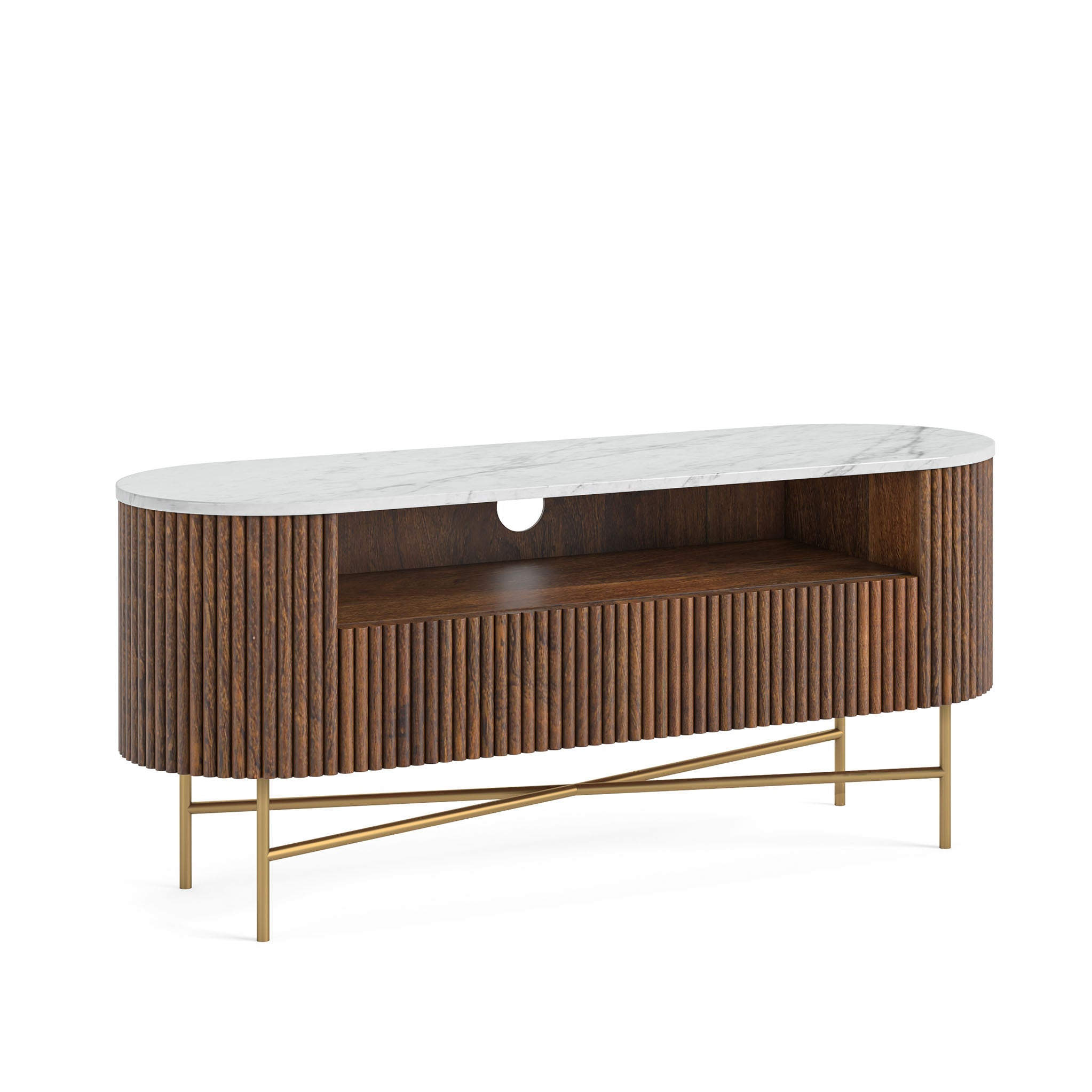 Milo Mango & Marble Fluted TV Media Unit