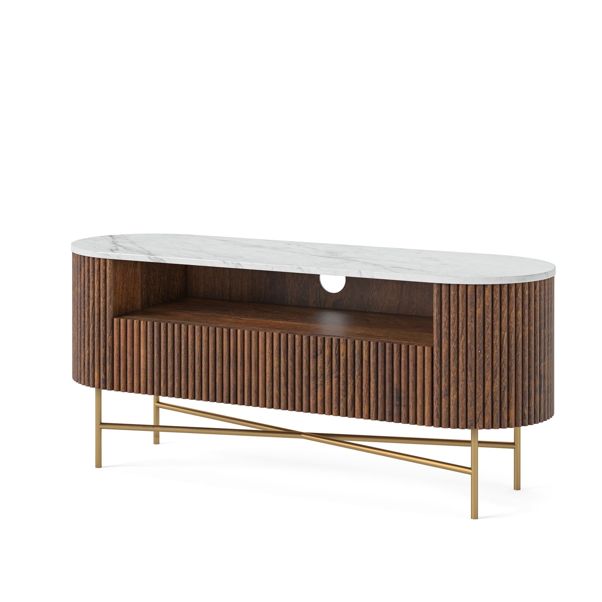 Milo Mango & Marble Fluted TV Media Unit