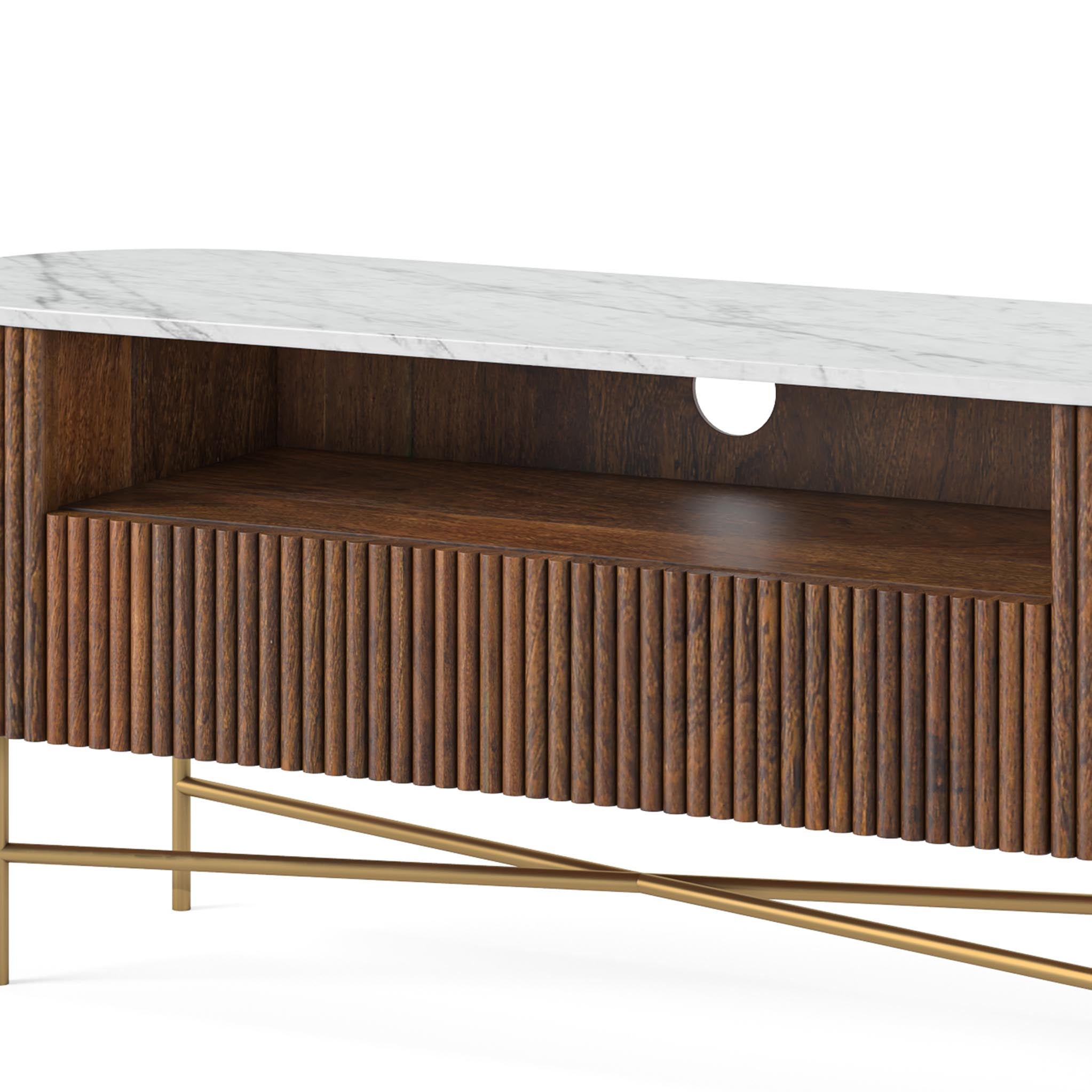 Milo Mango & Marble Fluted TV Media Unit