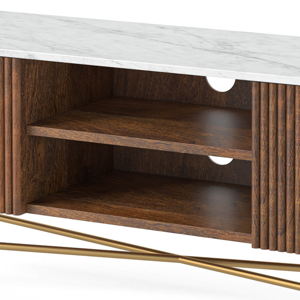Milo Mango & Marble Fluted Extra Large TV Media Unit