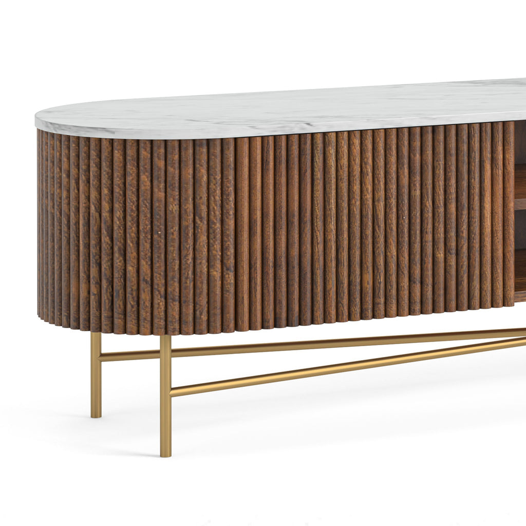 Milo Mango & Marble Fluted Extra Large TV Media Unit