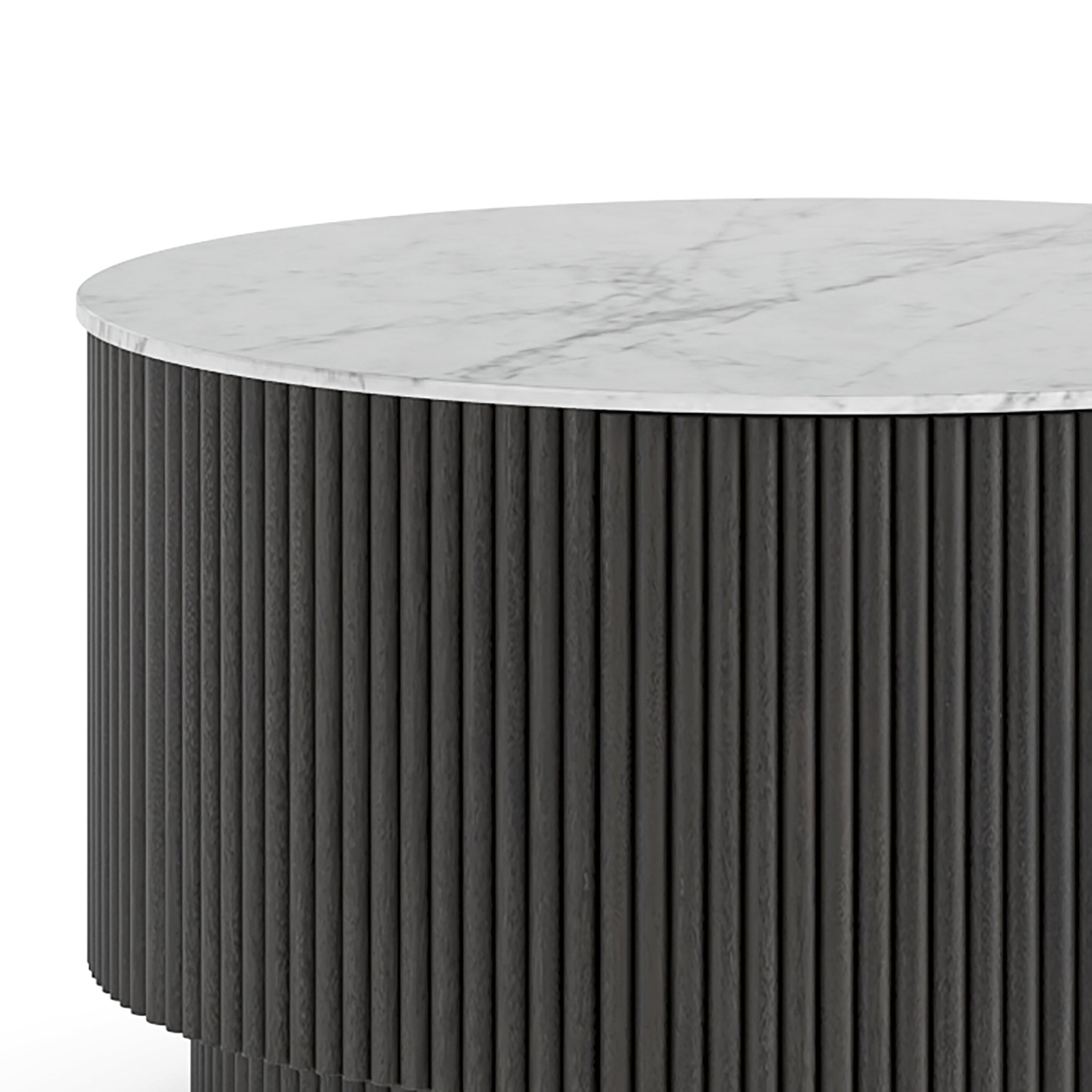 Milo Mango & Marble Round Fluted Coffee Table