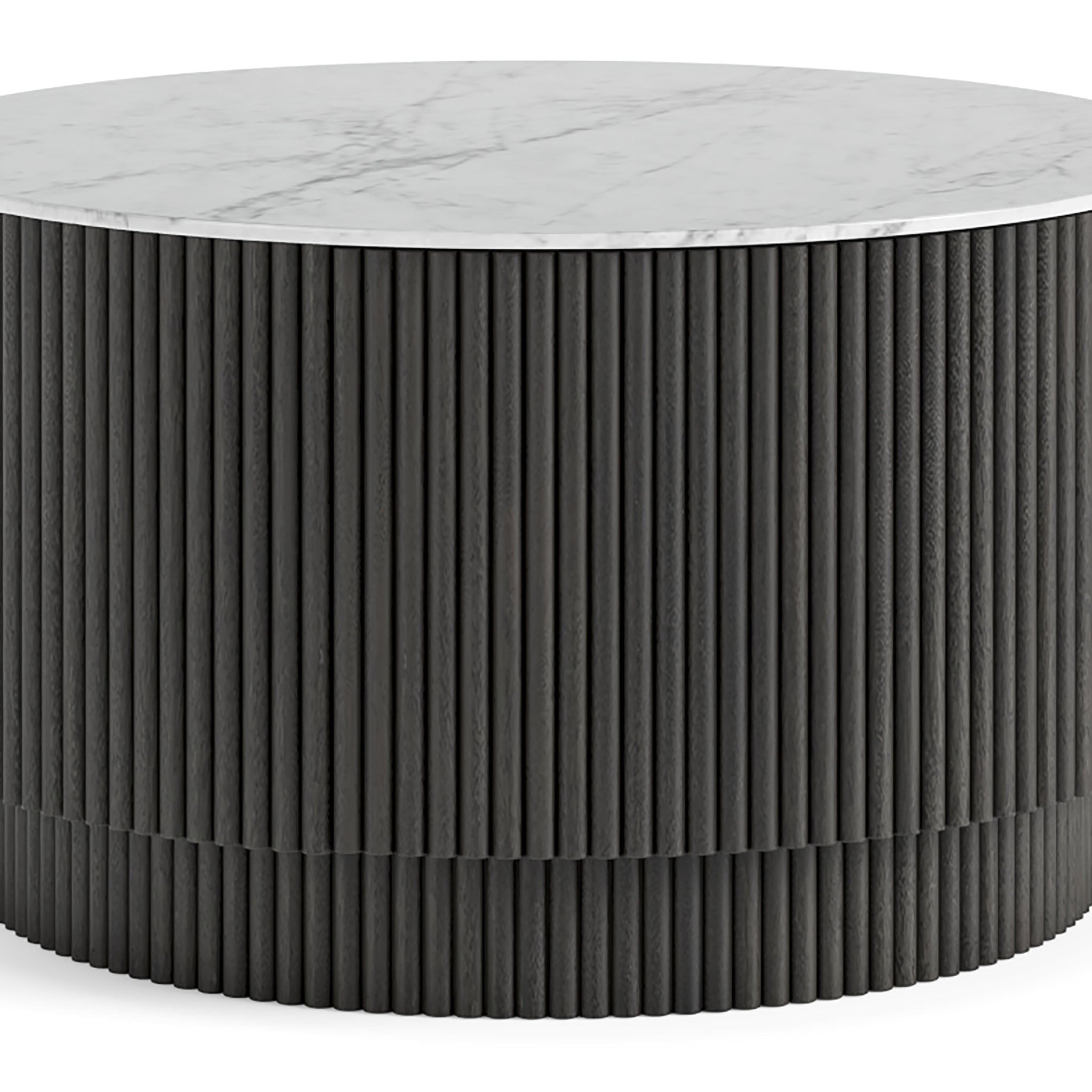 Milo Mango & Marble Round Fluted Coffee Table
