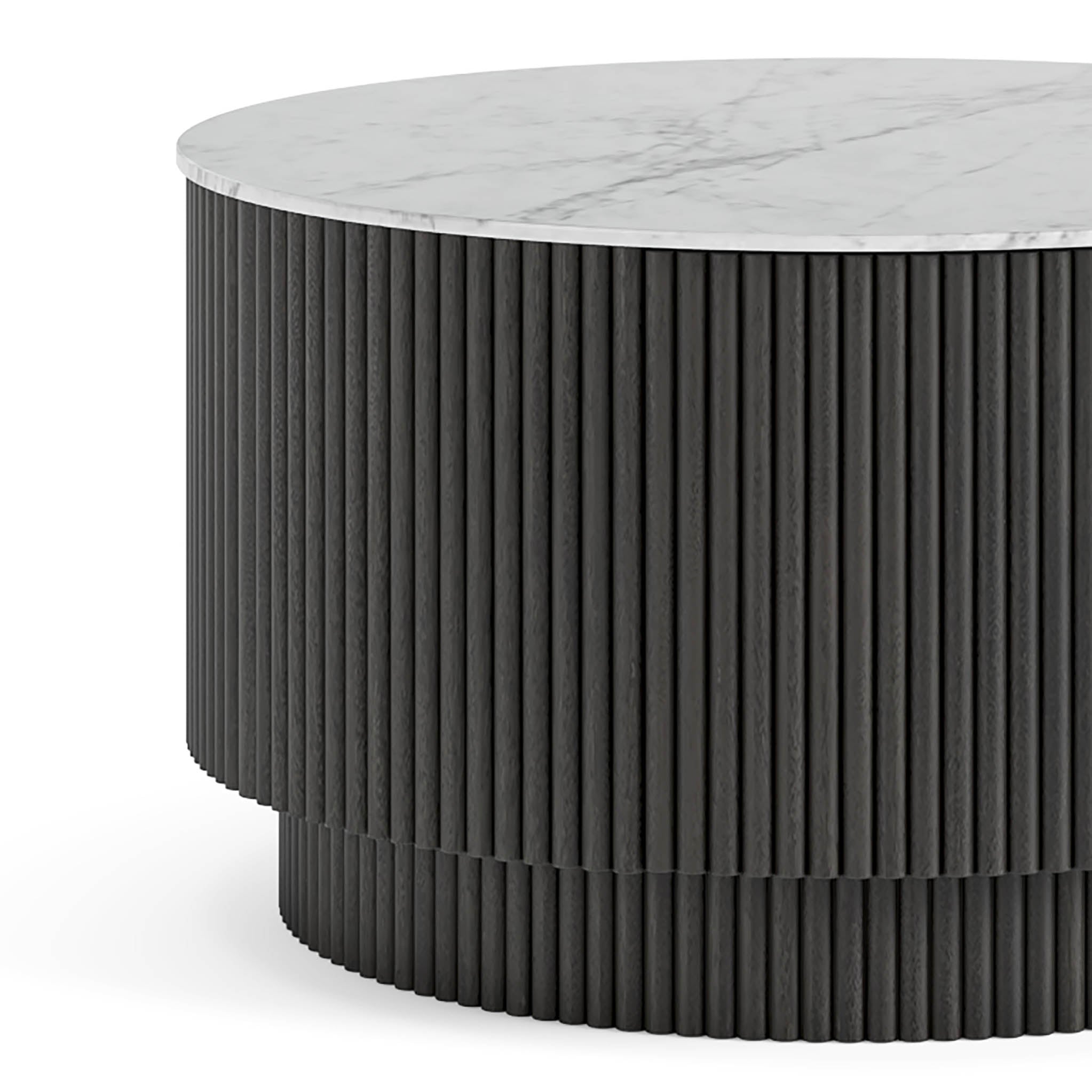 Milo Mango & Marble Round Fluted Coffee Table