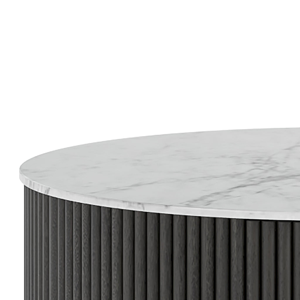 Milo Mango & Marble Round Fluted Coffee Table