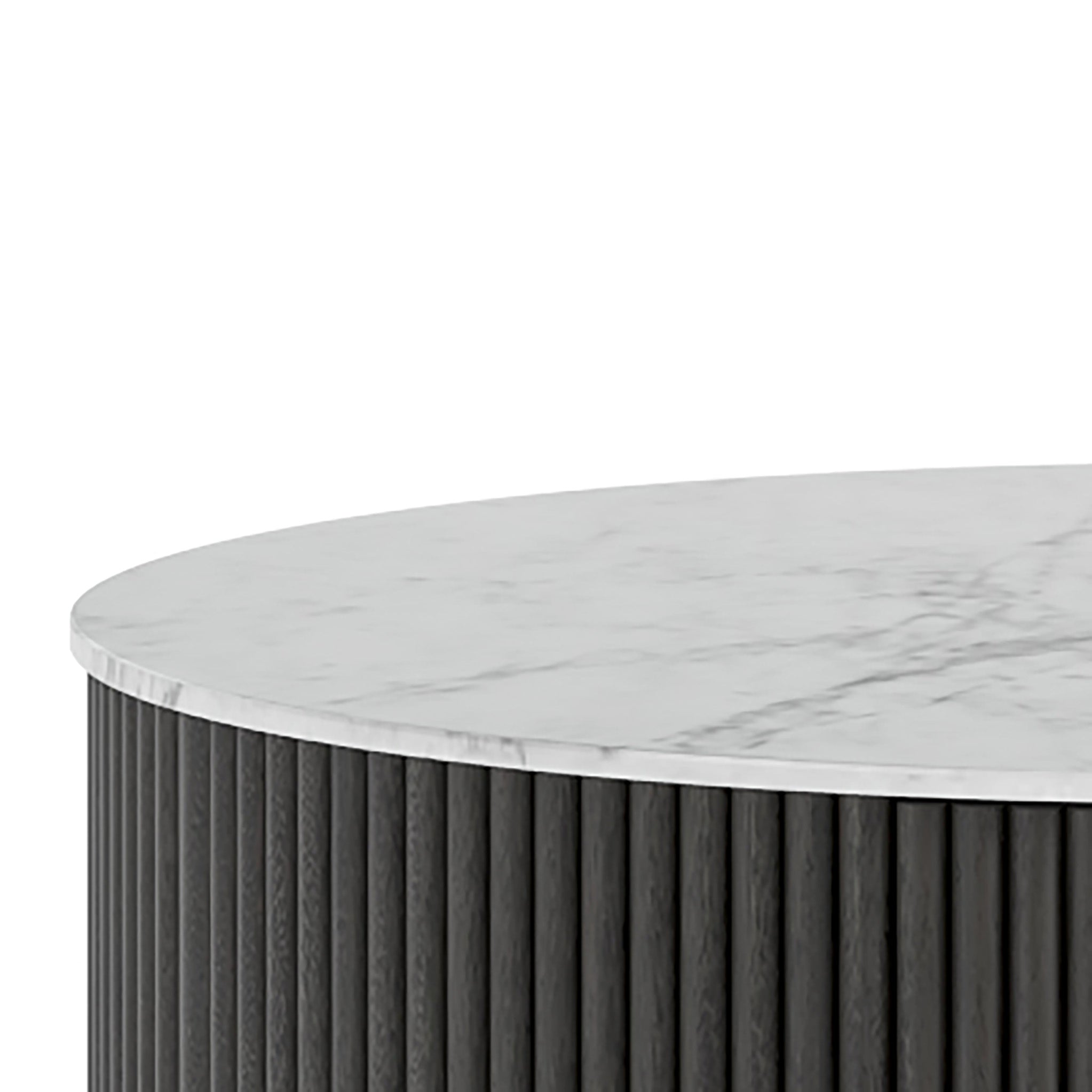 Milo Mango & Marble Round Fluted Coffee Table