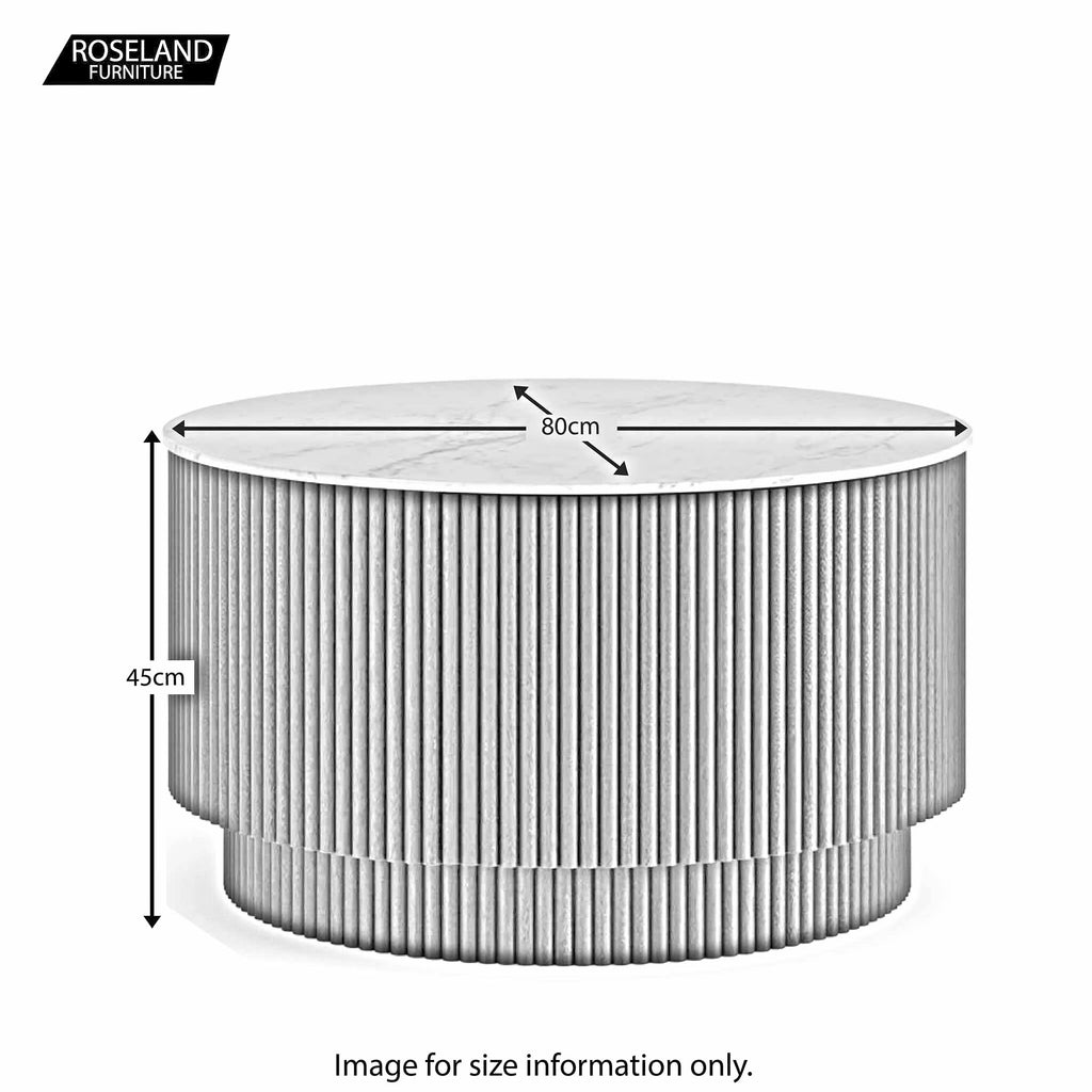 Milo Mango & Marble Round Fluted Coffee Table