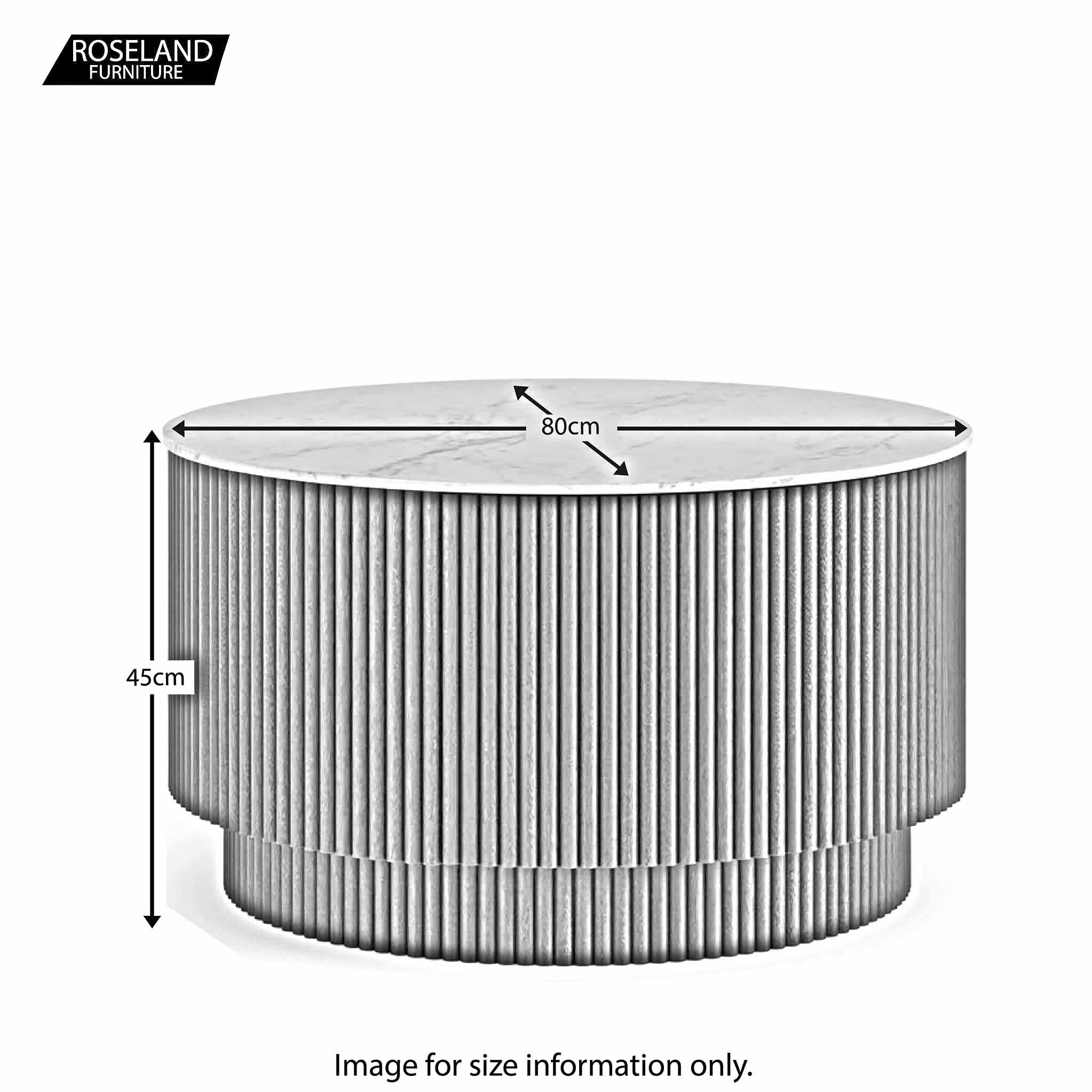 Milo Mango & Marble Round Fluted Coffee Table