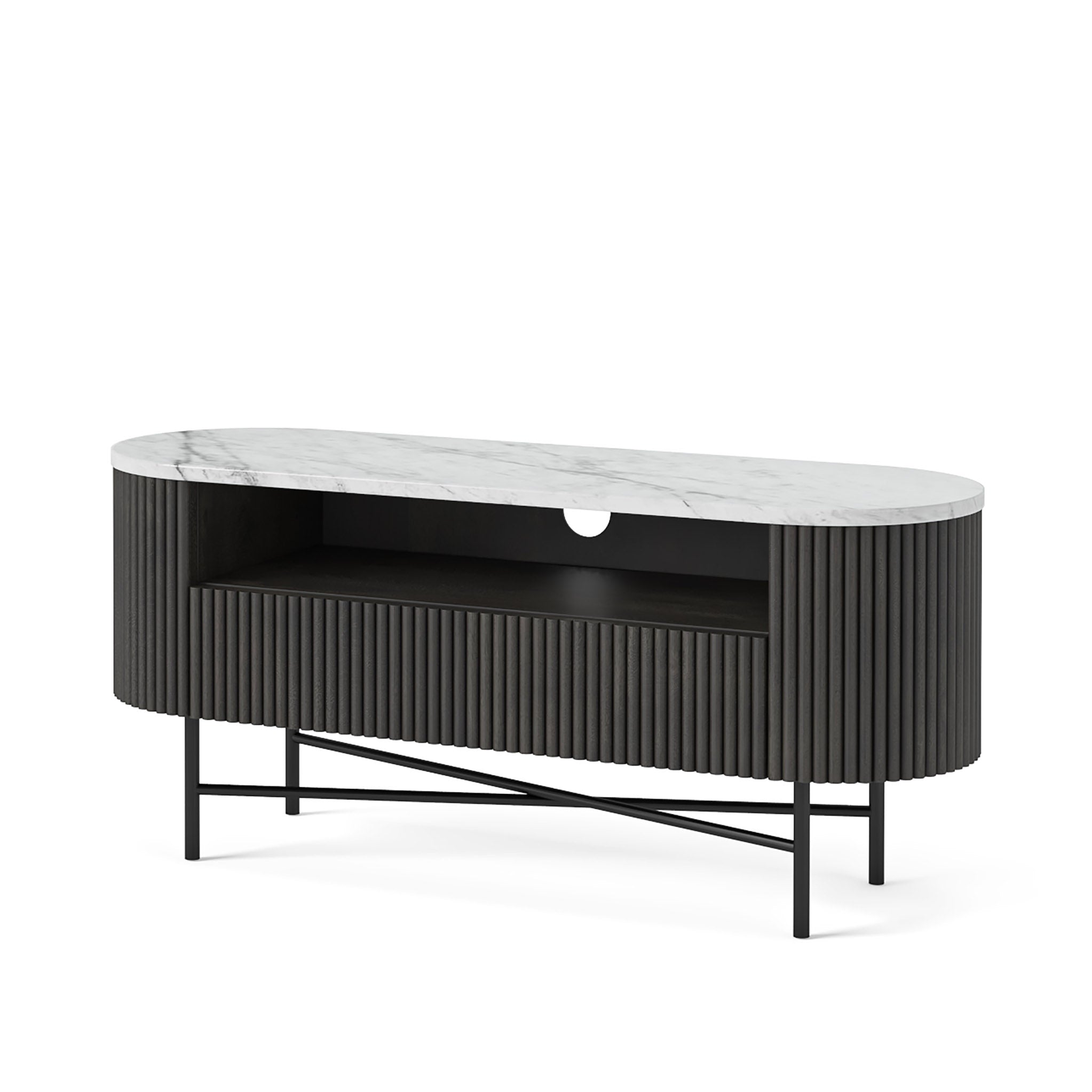 Milo Mango & Marble Fluted TV Media Unit